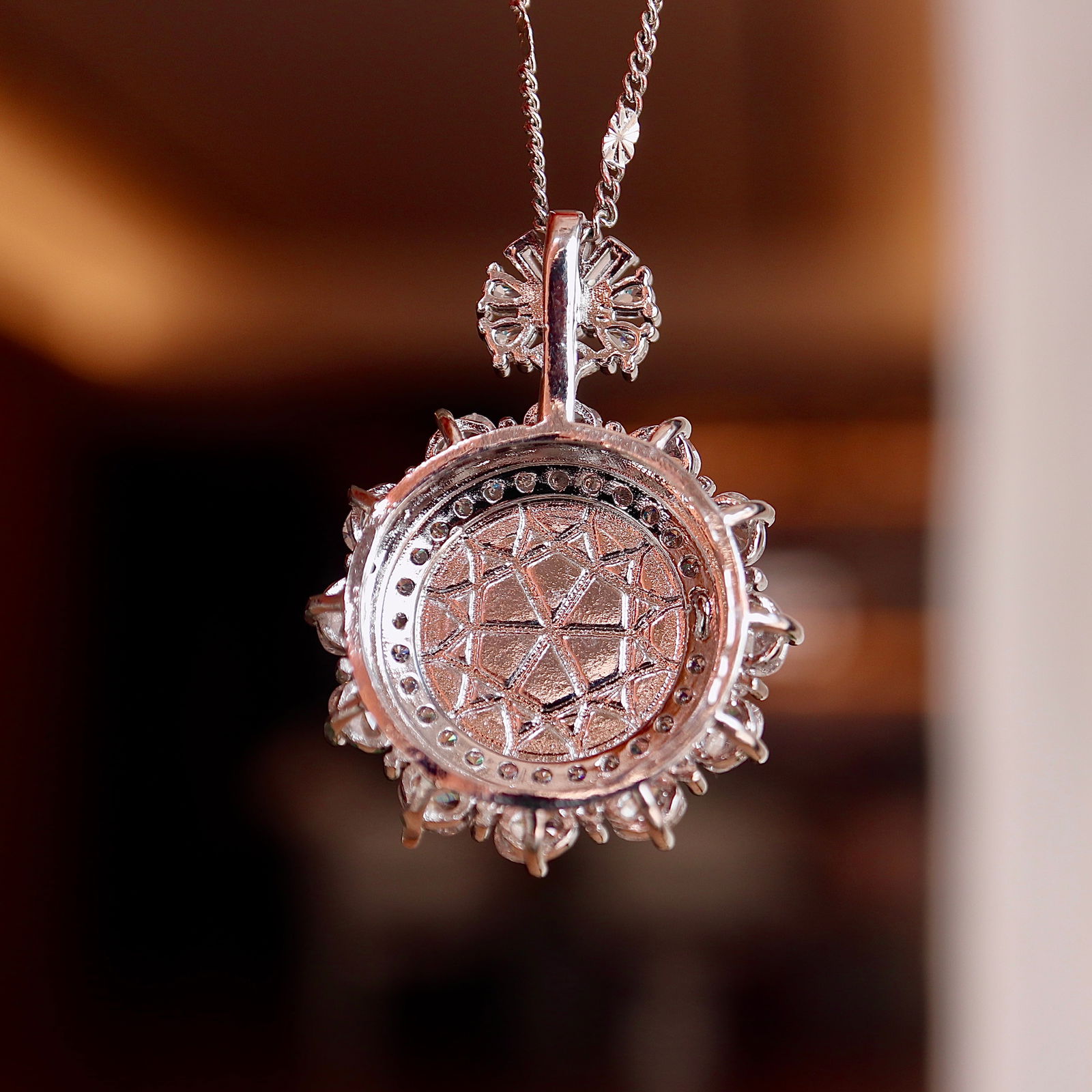 Natural jadeite round pendant - 6