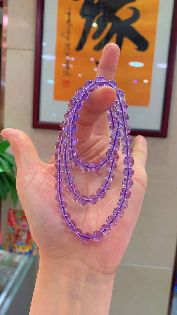 Natural amethyst multi-strand bracelet - 3