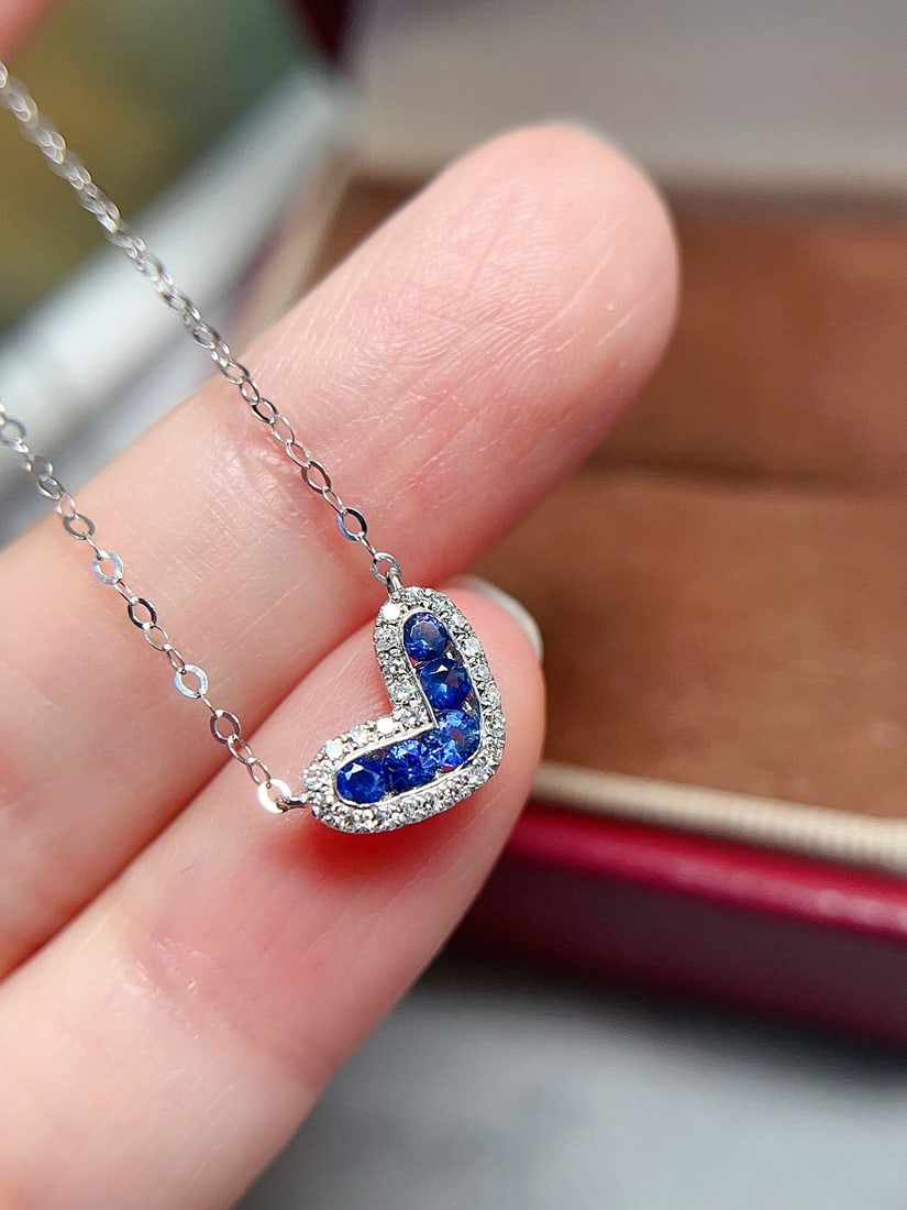18k Gold Sapphire Necklace - 2