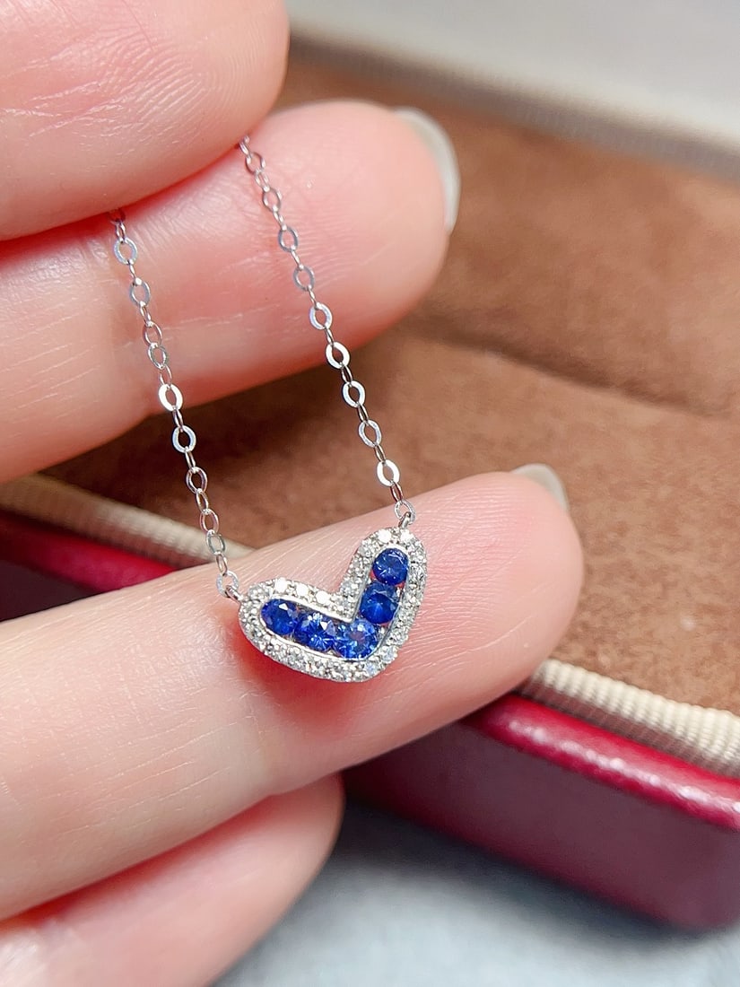 18k Gold Sapphire Necklace - 4