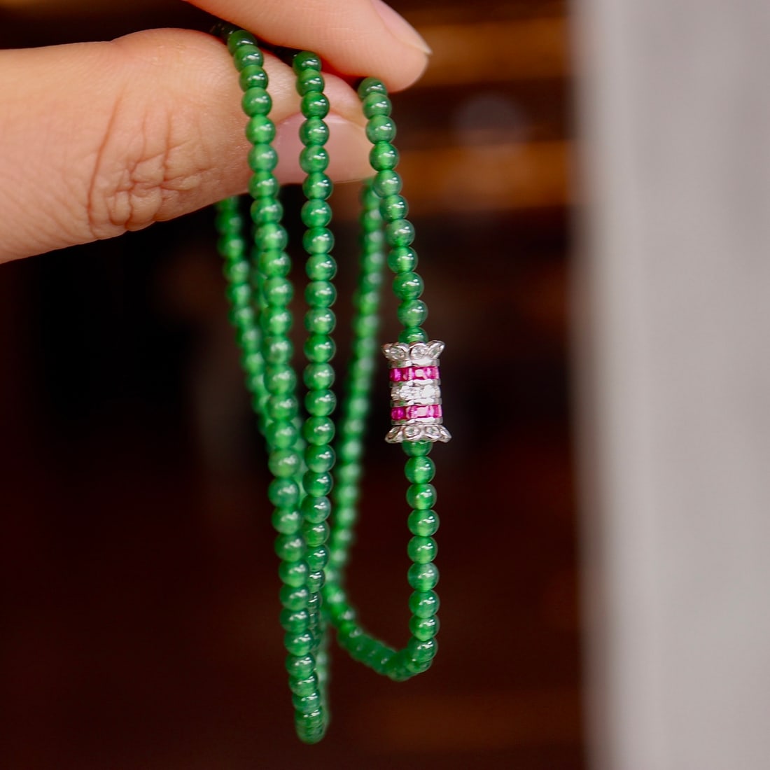 S925 Silver Natural Jadeite Necklace - 2