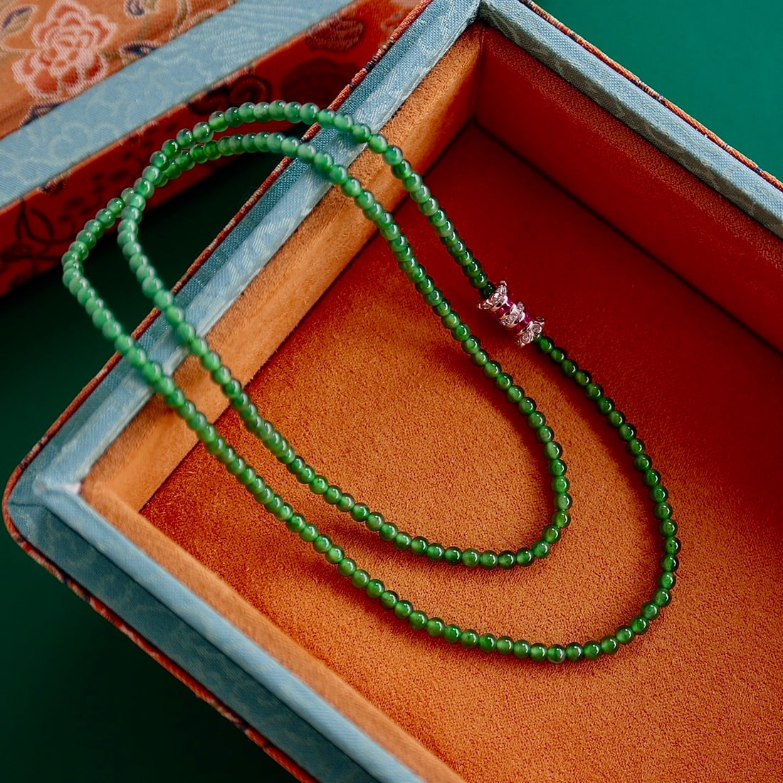 S925 Silver Natural Jadeite Necklace - 7