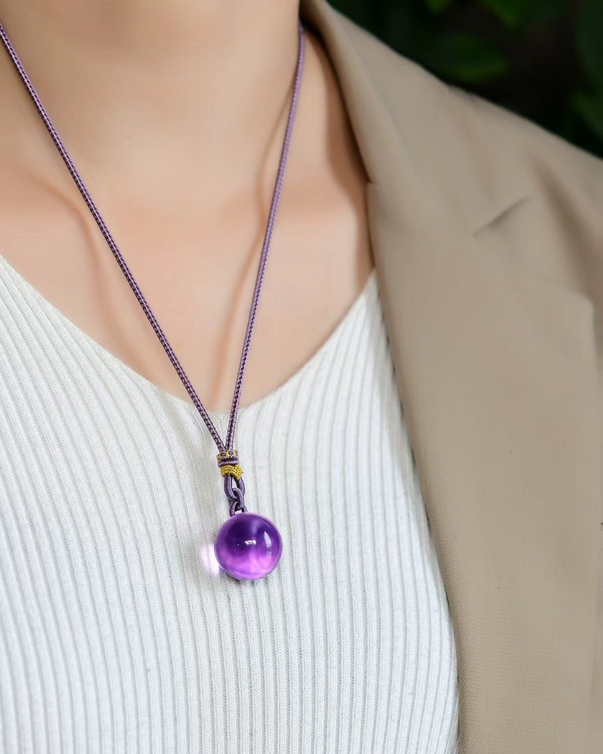 Top-quality natural amethyst pendant - 6