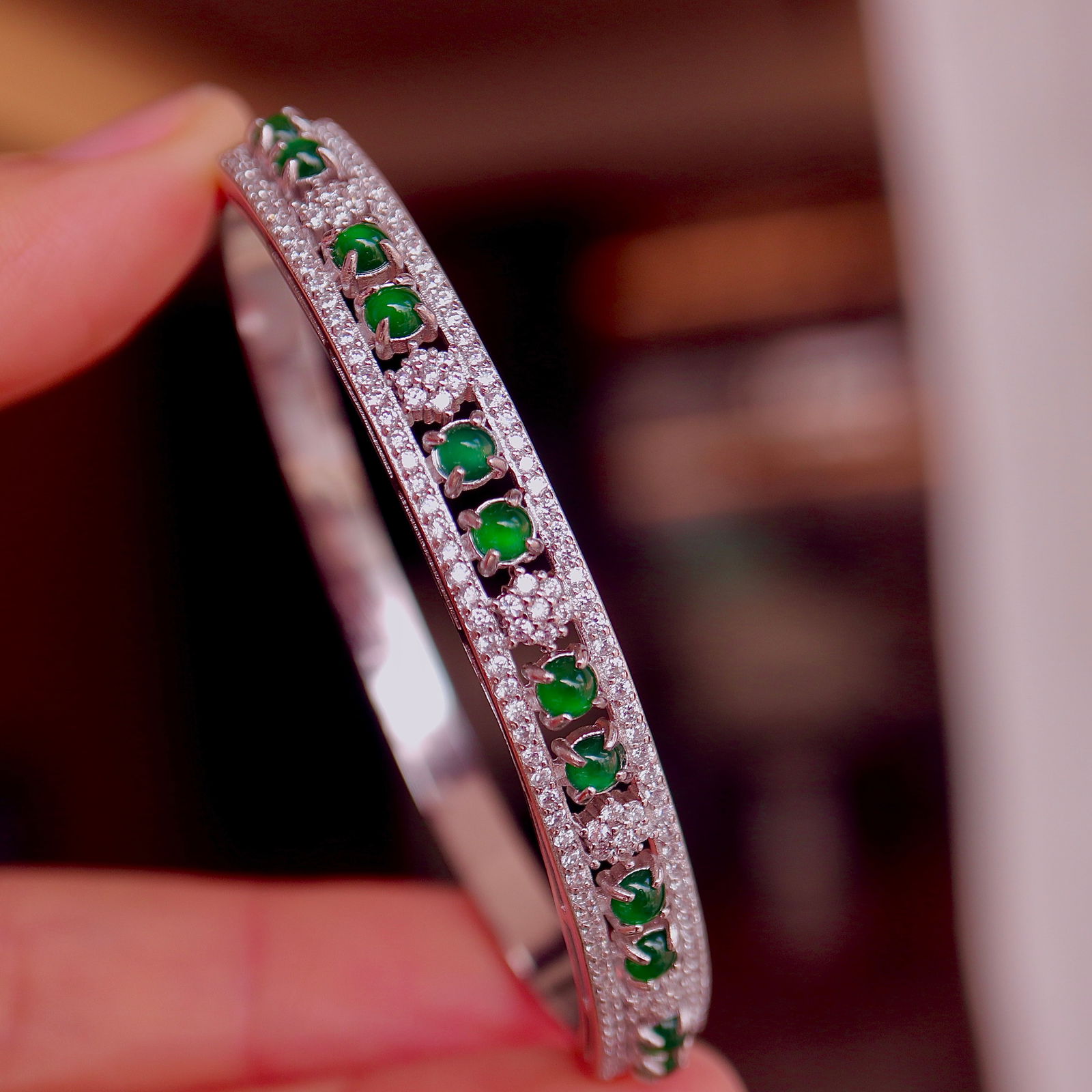 Natural jadeite bangle - 4