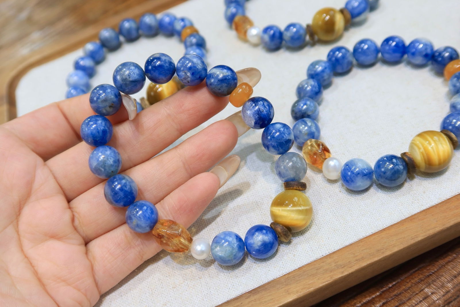 Natural blue crystal bracelet - 2