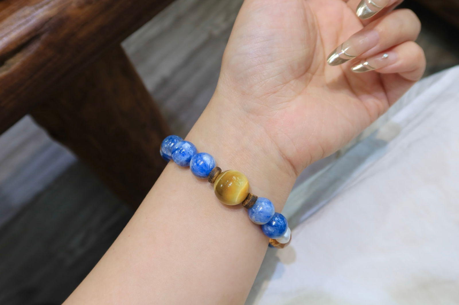Natural blue crystal bracelet - 3