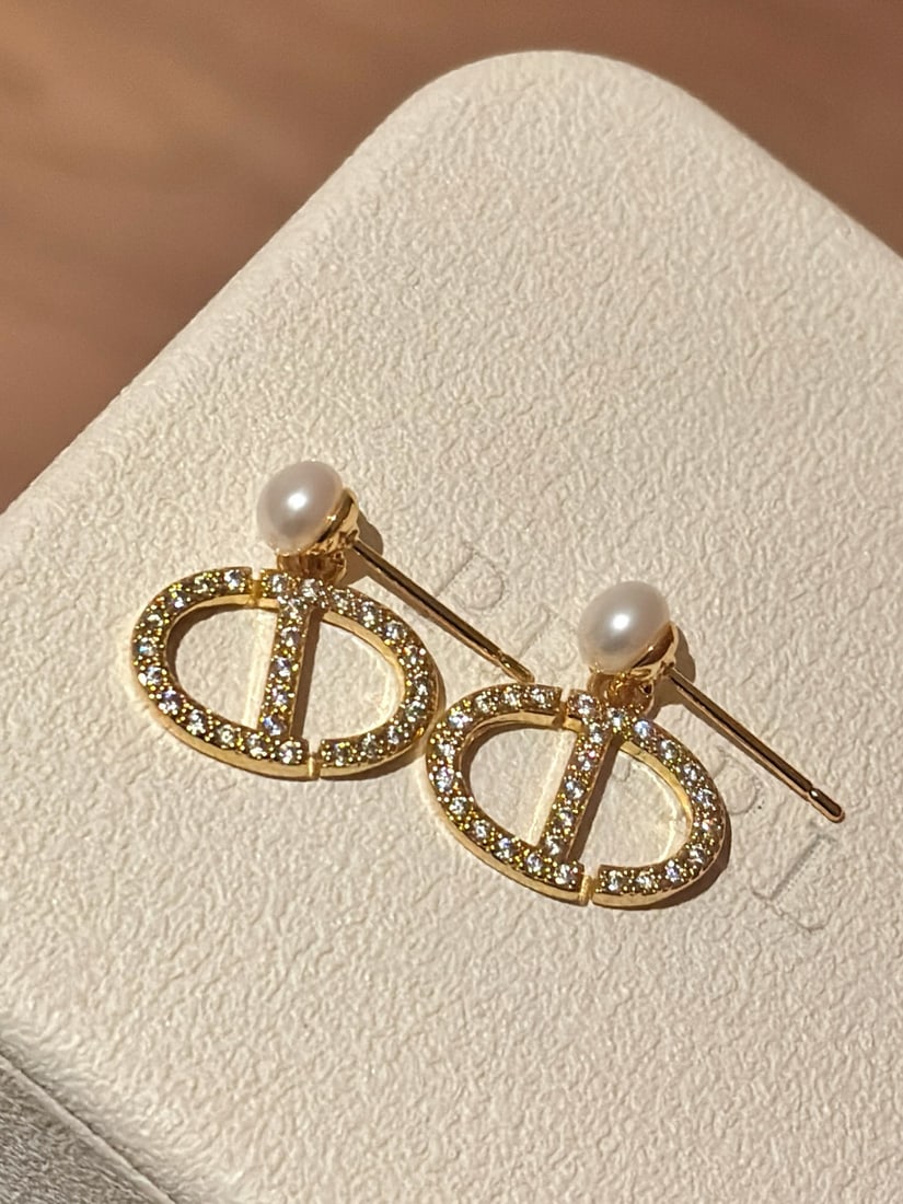 Zirconia Pearl Earrings - 2