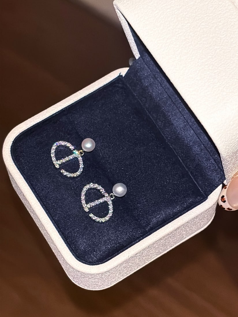 Zirconia Pearl Earrings - 4