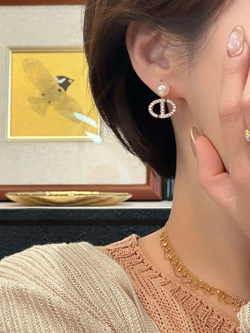 Zirconia Pearl Earrings - 6