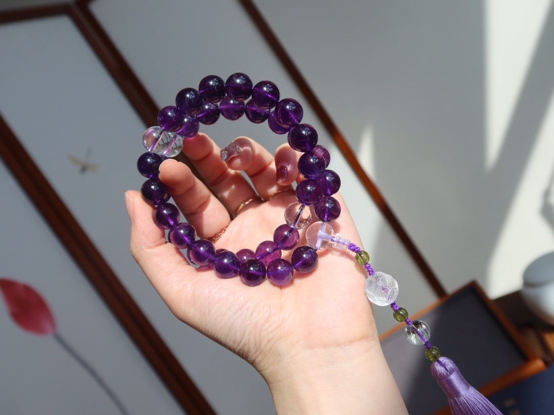 Natural amethyst prayer beads - 4
