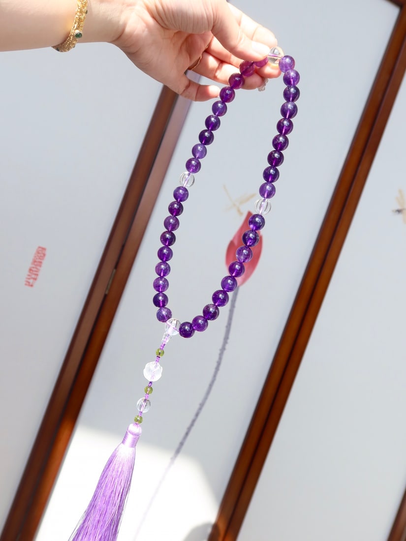 Natural amethyst prayer beads - 6