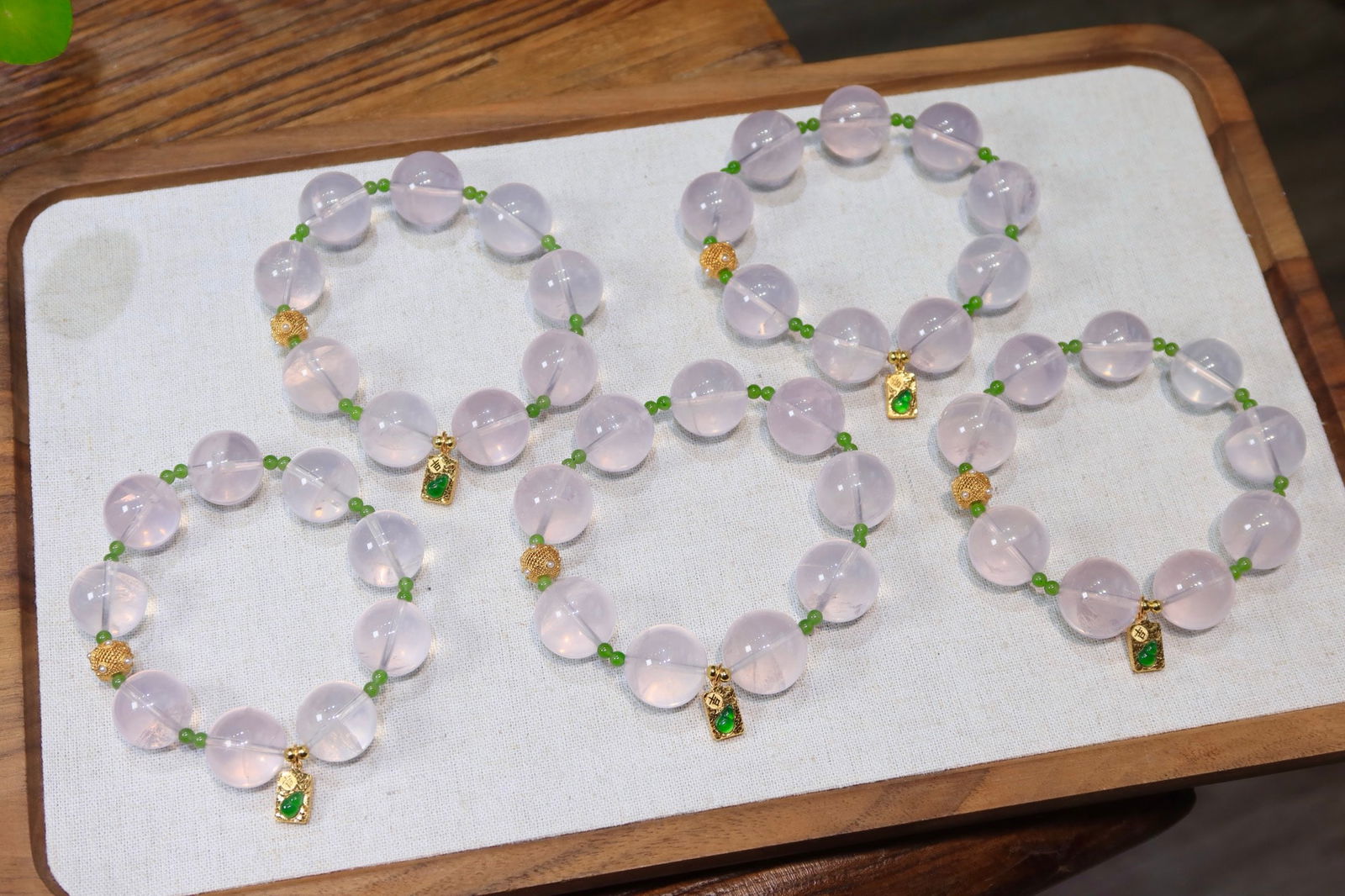 Natural rose quartz bracelet - 2