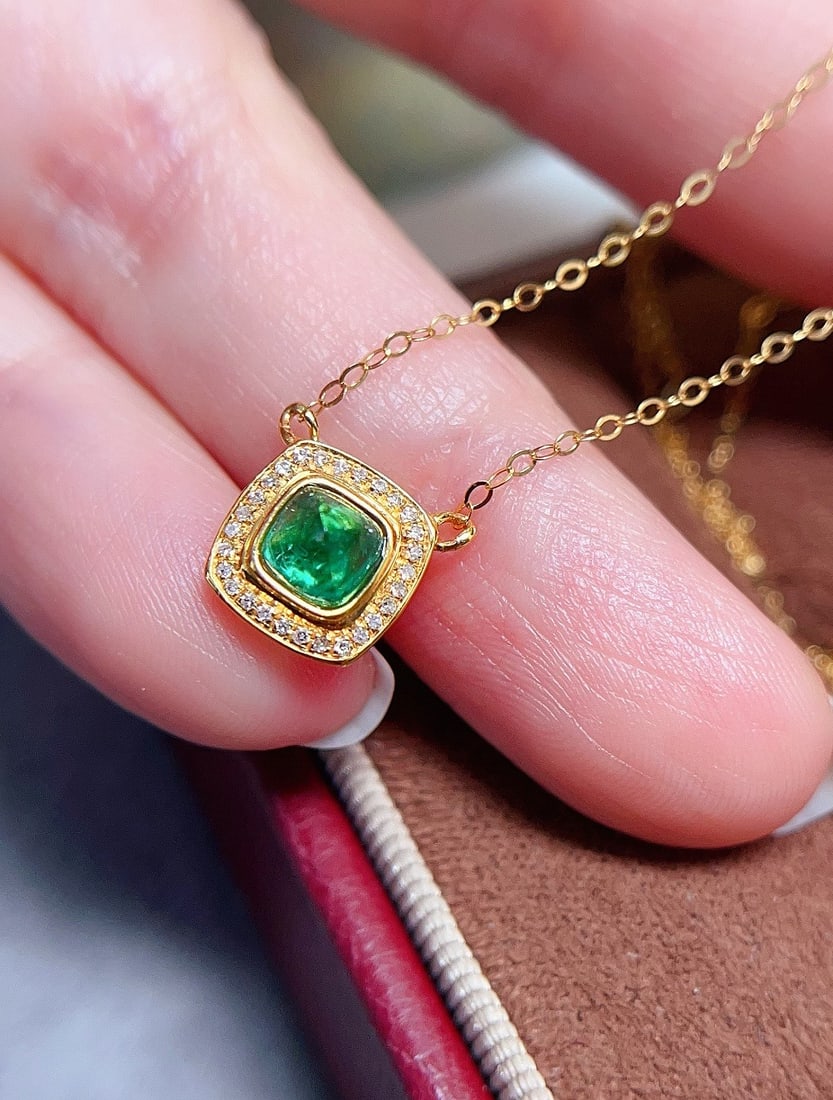 18k Gold Emerald Necklace - 3