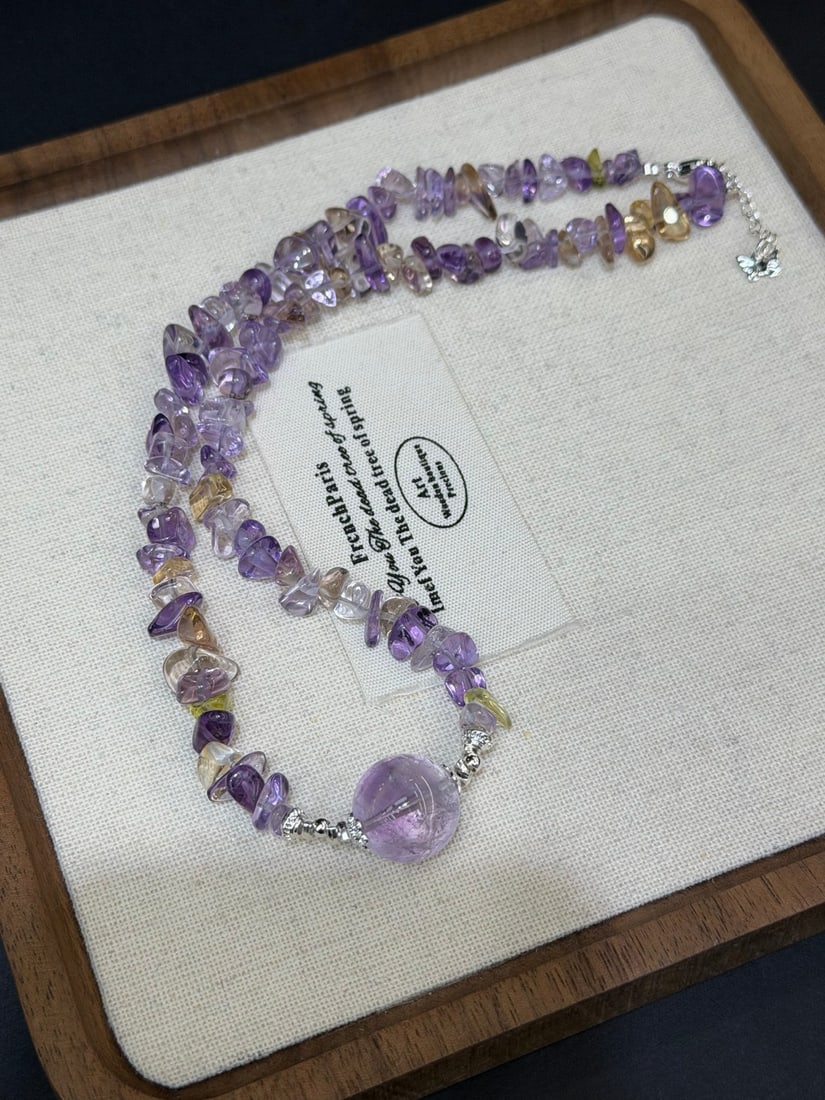 Amethyst Citrine Natural Gemstone Necklace - 2