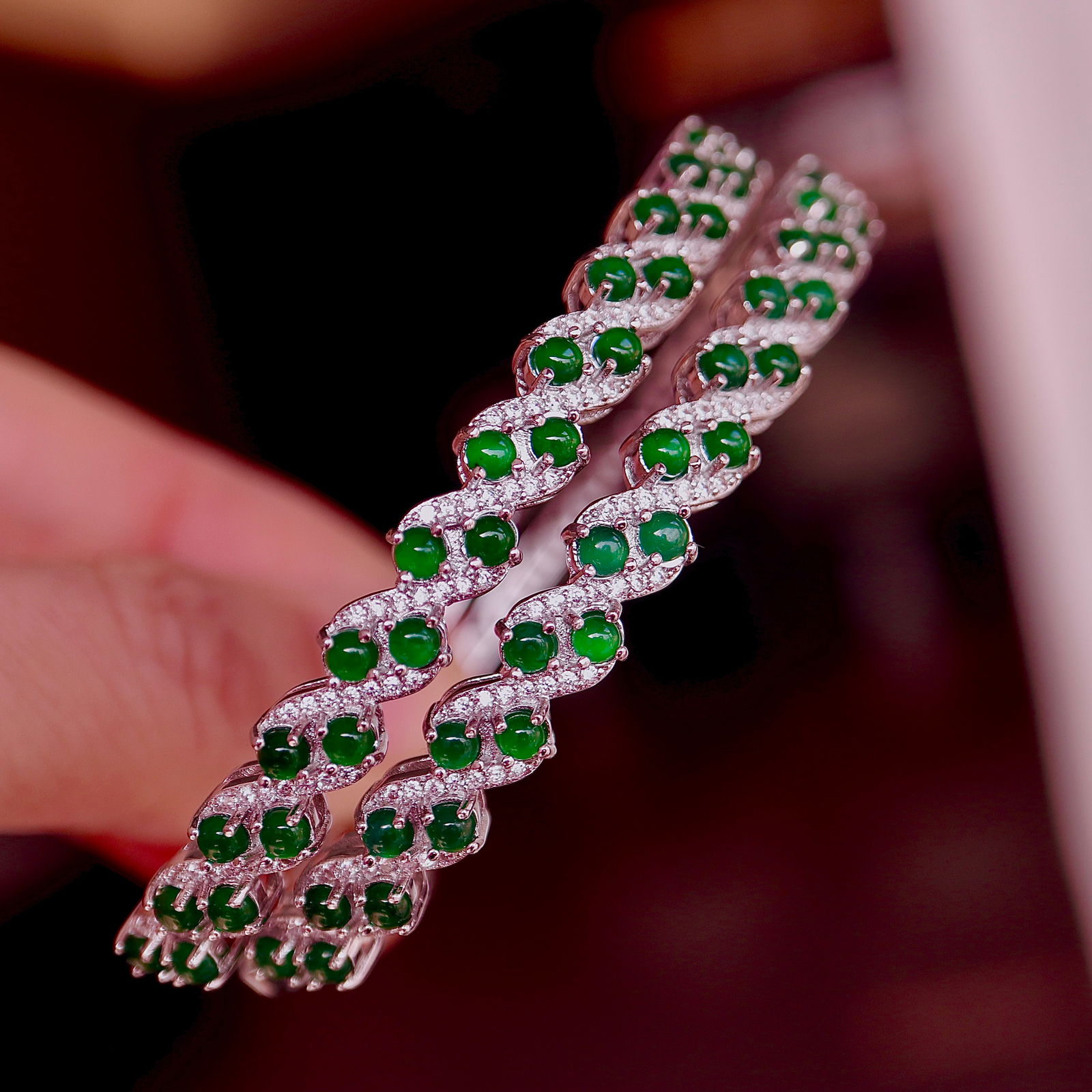 Natural jadeite bangle - 5