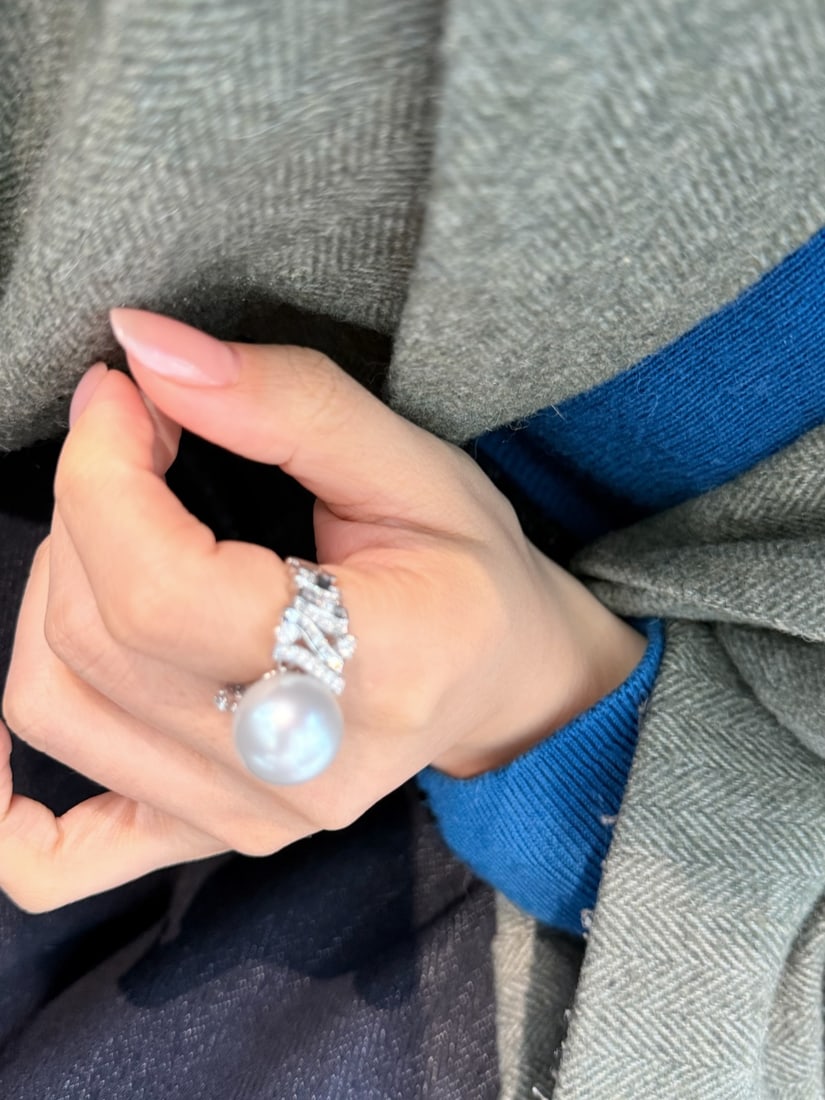 S925 Sterling Silver White Pearl Ring - 2