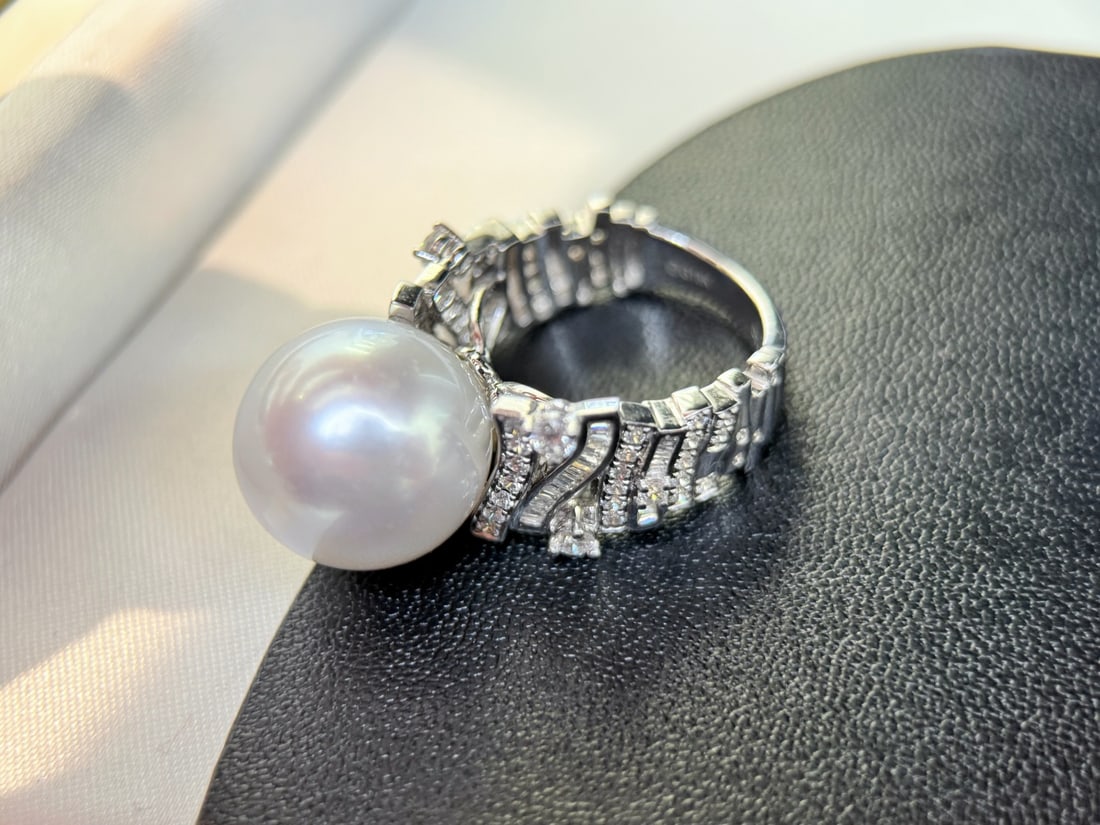 S925 Sterling Silver White Pearl Ring - 3
