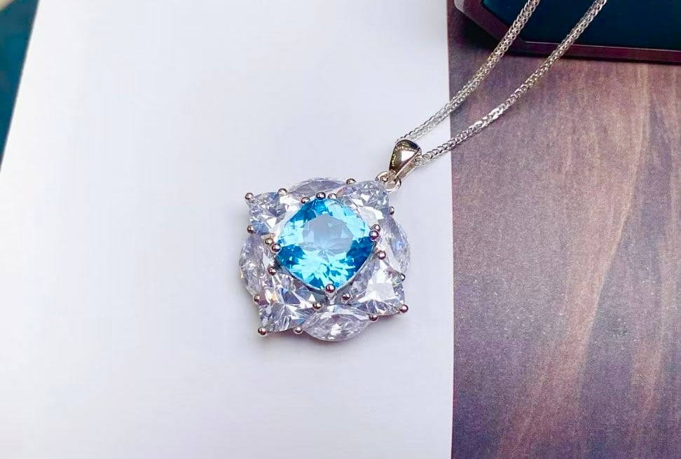 Sterling Silver Topaz Pendant - 2