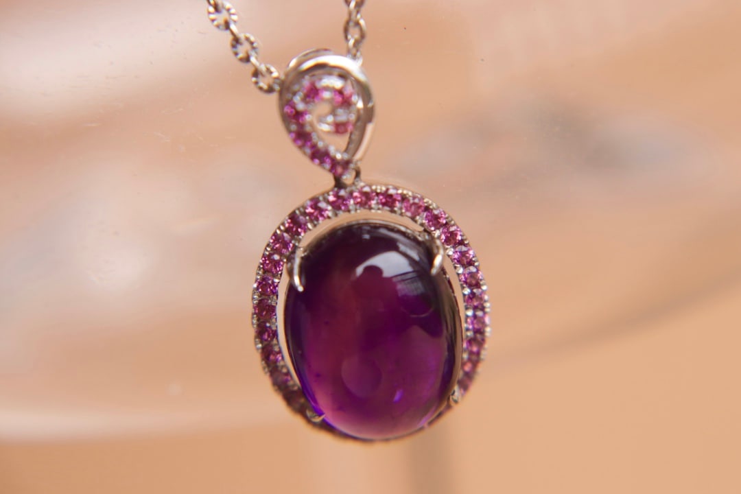 14K Gold Amethyst Pendant - 4