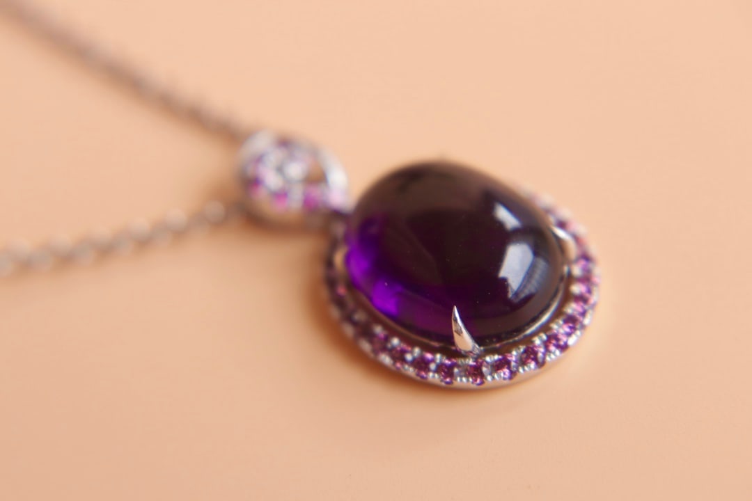 14K Gold Amethyst Pendant - 9