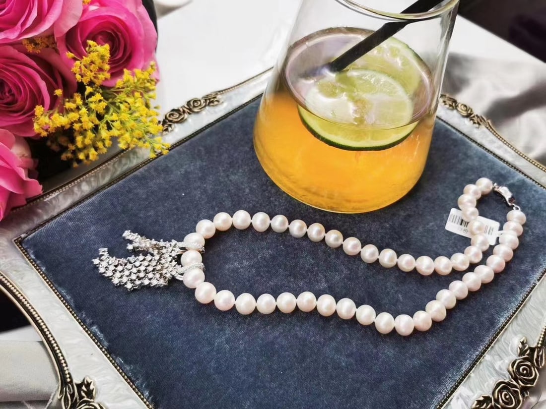 Natural white pearl necklace - 2