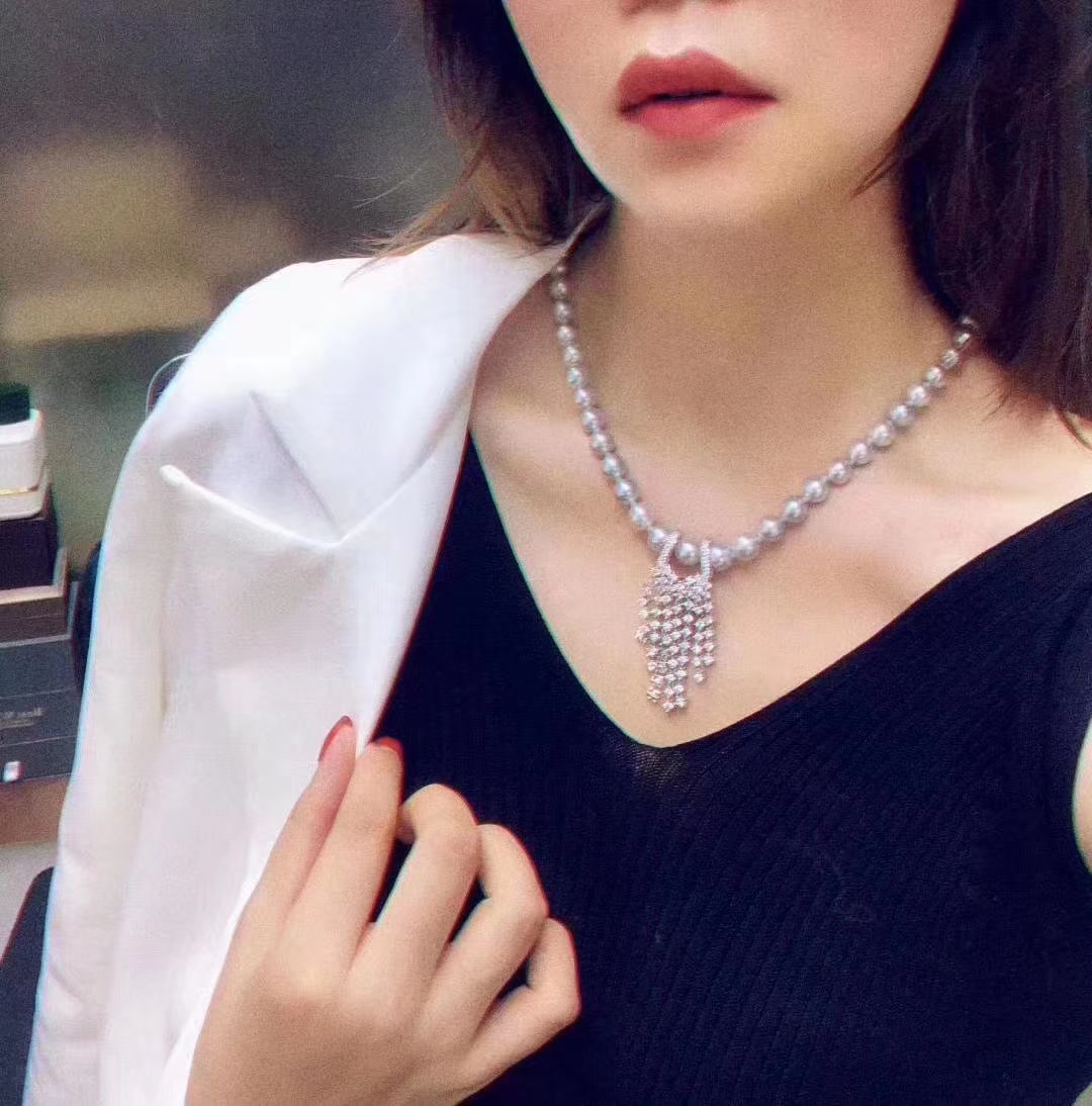 Natural white pearl necklace - 3