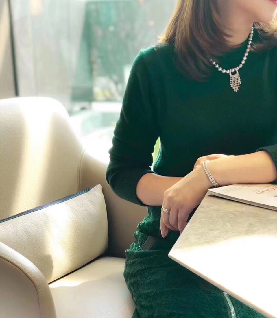 Natural white pearl necklace - 4