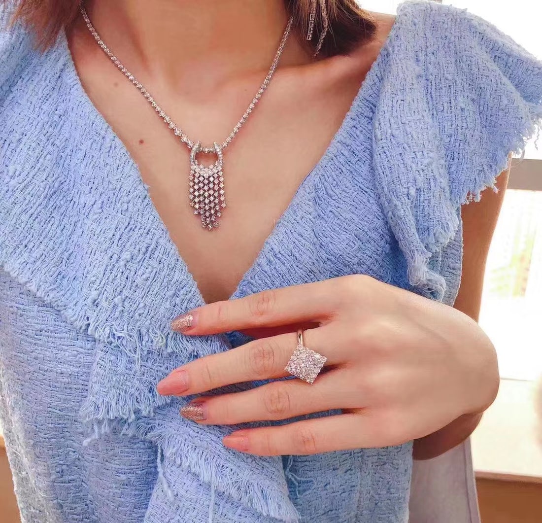 Natural white pearl necklace - 5