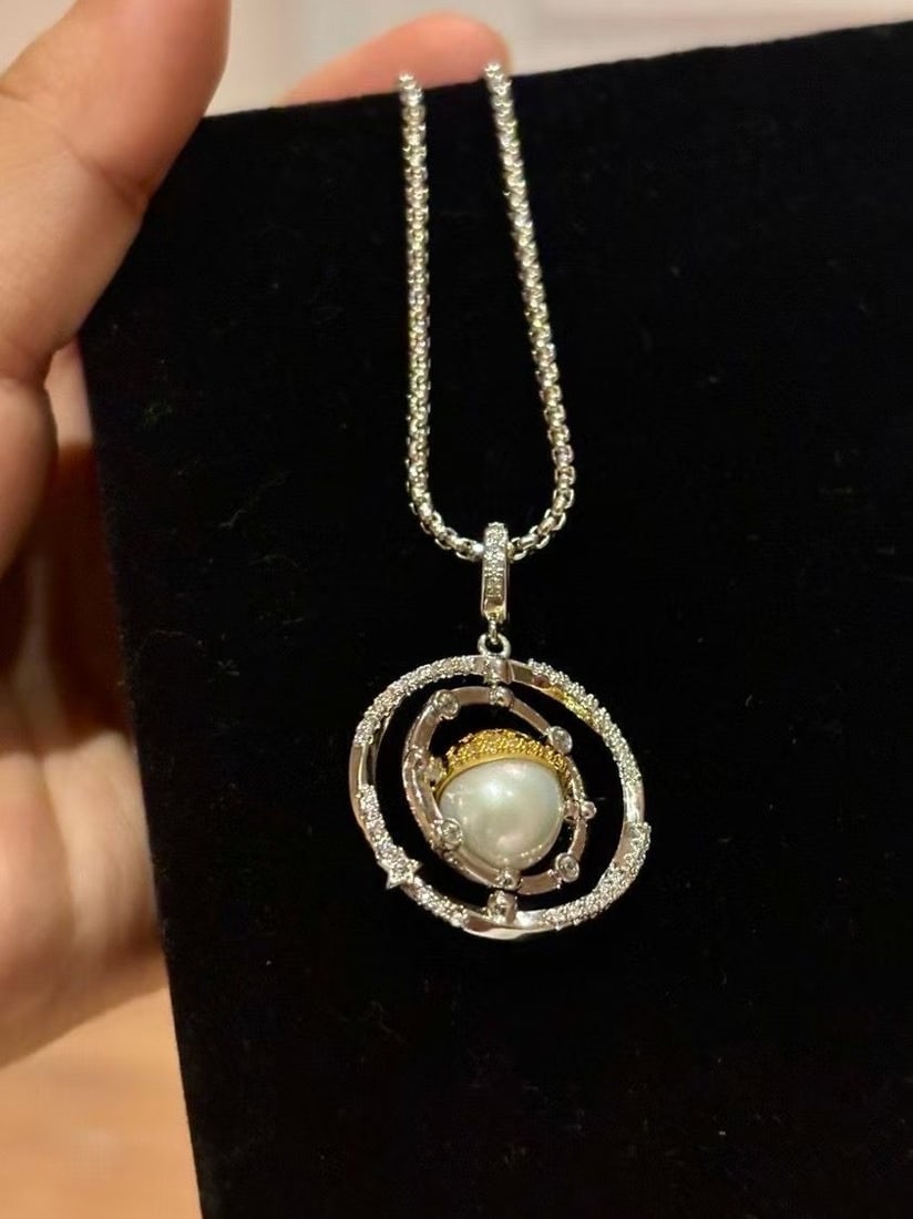 Natural Pearl Pendant Necklace - 2