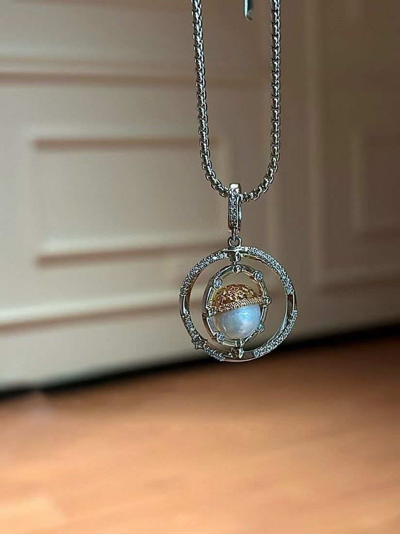 Natural Pearl Pendant Necklace - 6