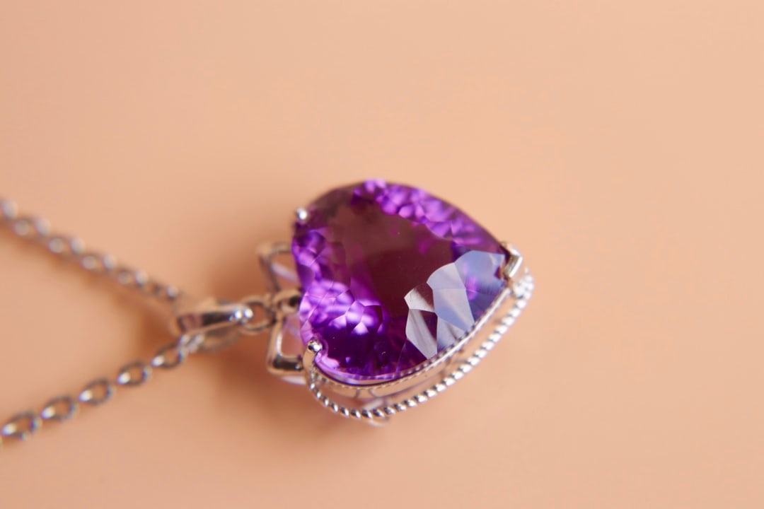 18K Gold Amethyst Pendant - 2