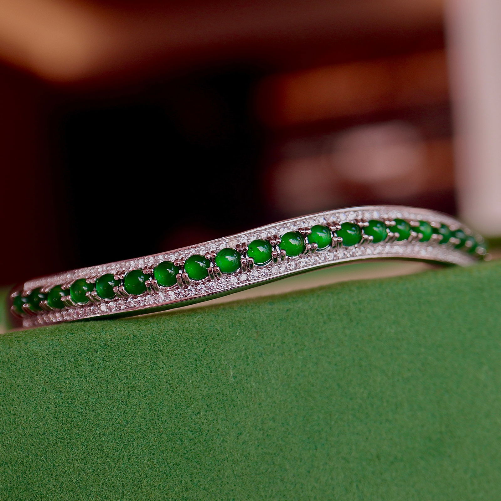 Natural jadeite bangle - 4