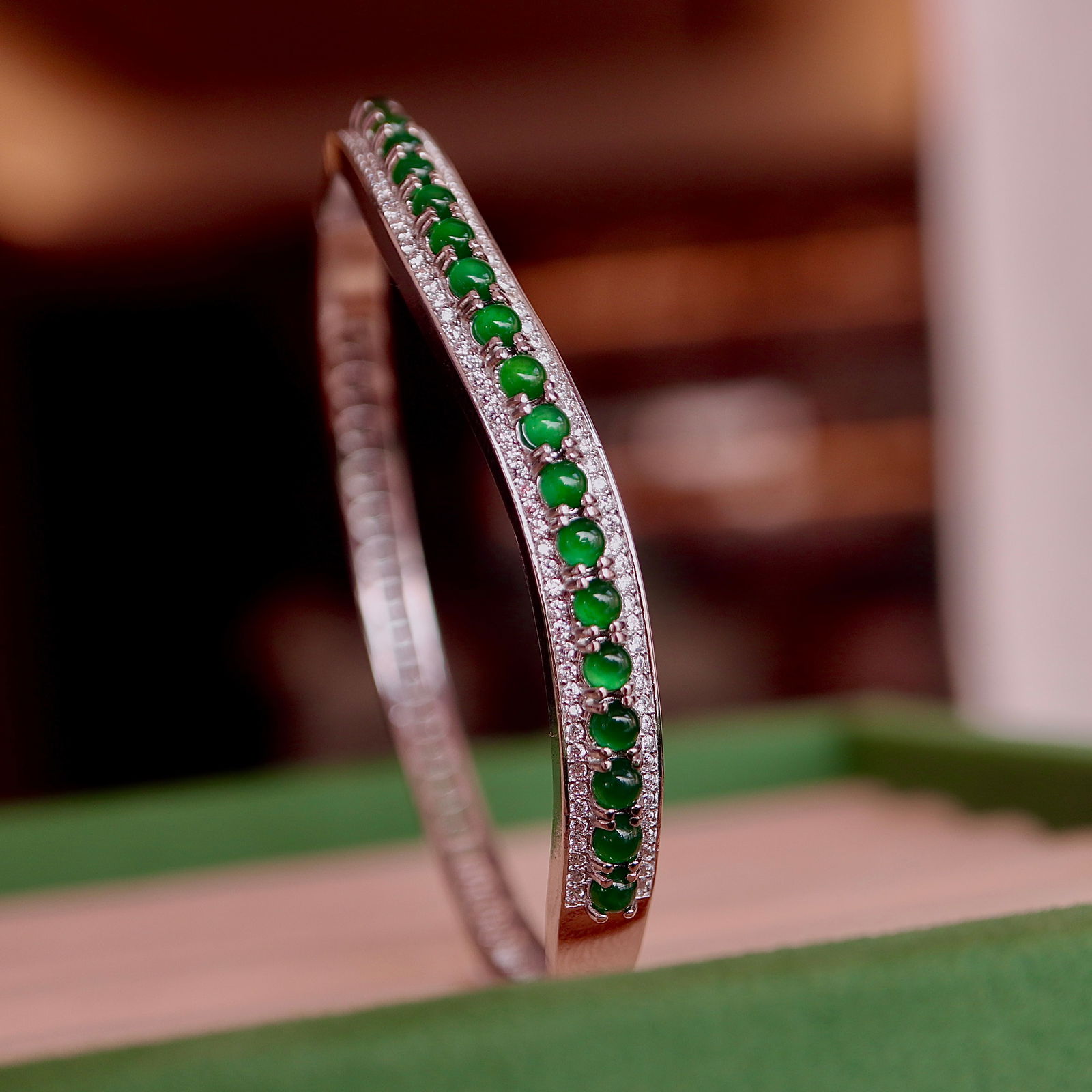 Natural jadeite bangle - 5