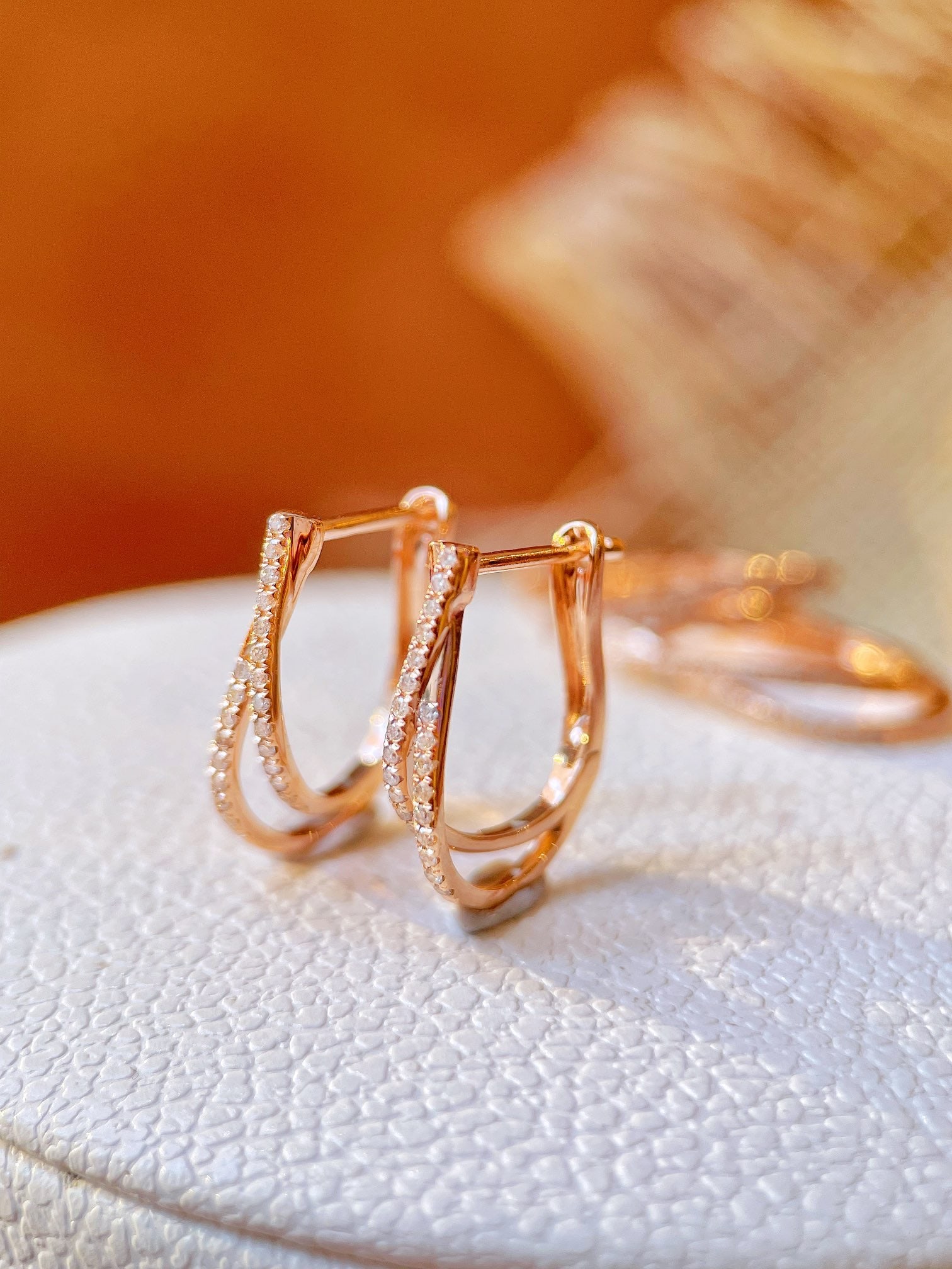 18k Diamond Cross Earrings - 5