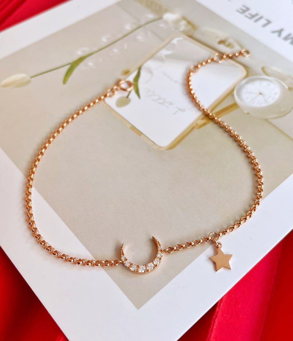 18k Diamond Star and Moon Bracelet - 2