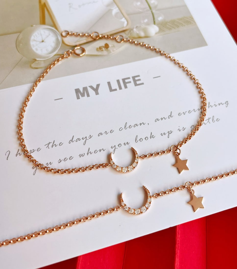18k Diamond Star and Moon Bracelet - 3