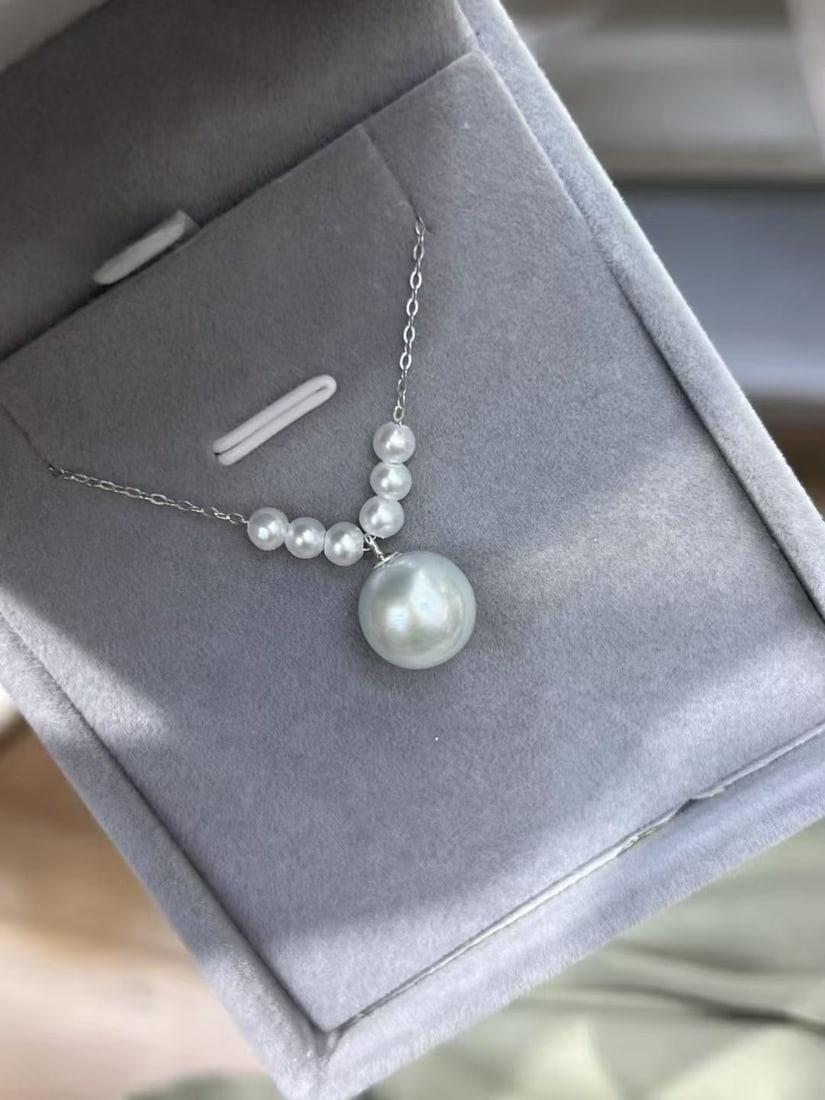 Sterling Silver Natural Pearl Necklace Pendant - 2