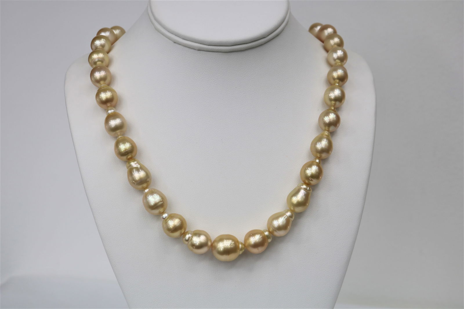 12-14mm Golden Drop/Baroque Necklace with 14k Clasp (1 of 3)
