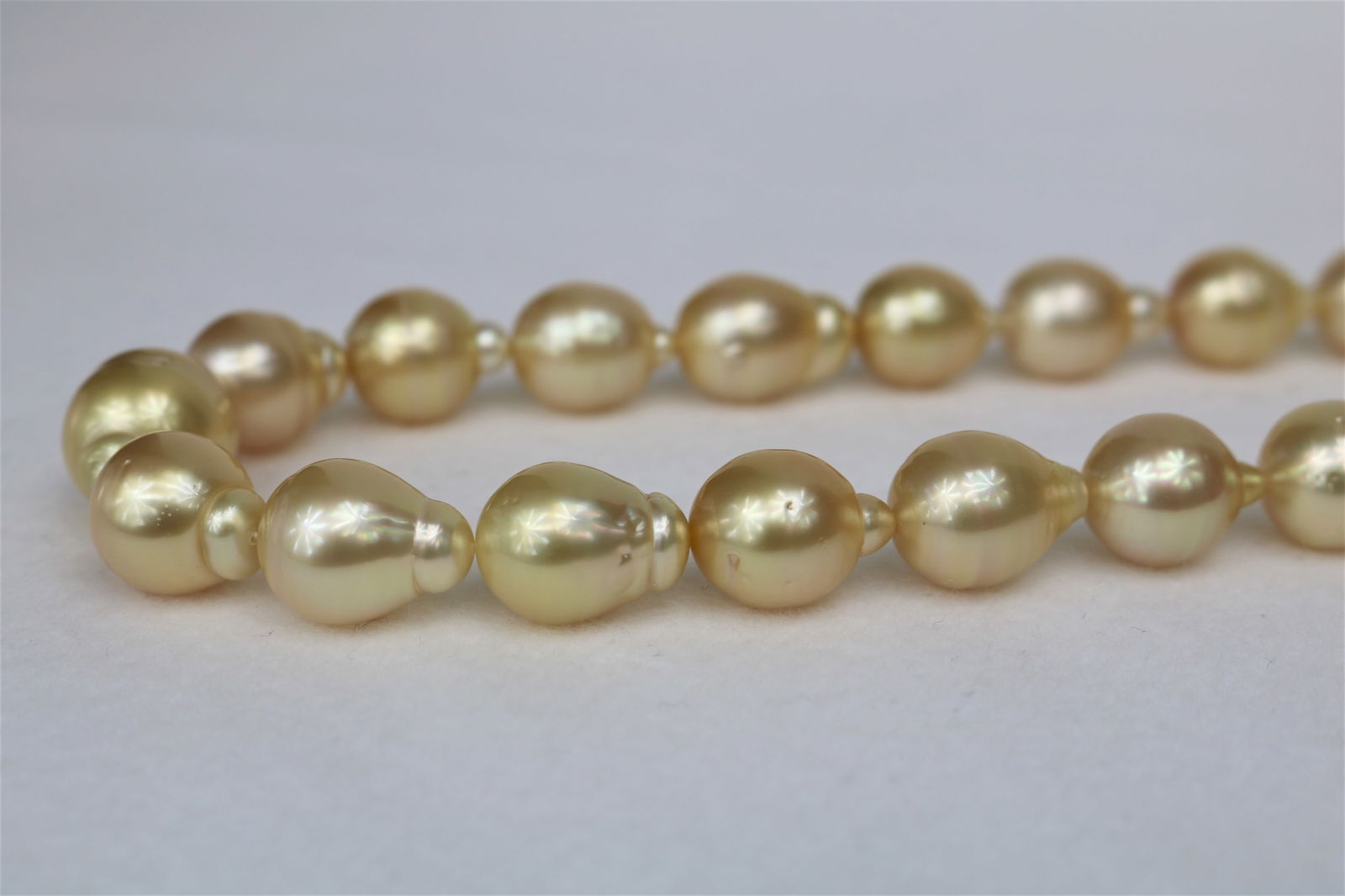 12-14mm Golden Drop/Baroque Necklace with 14k Clasp - 2