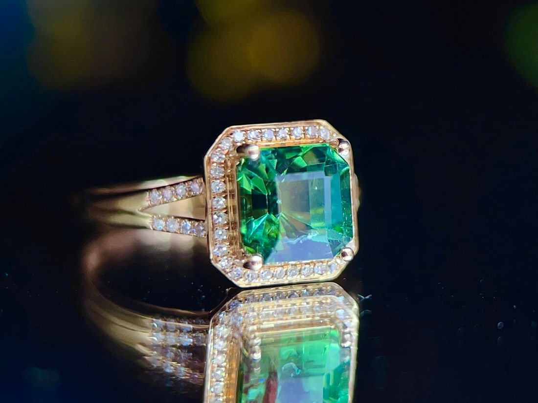 18K Gold Natural Tourmaline Ring - 3