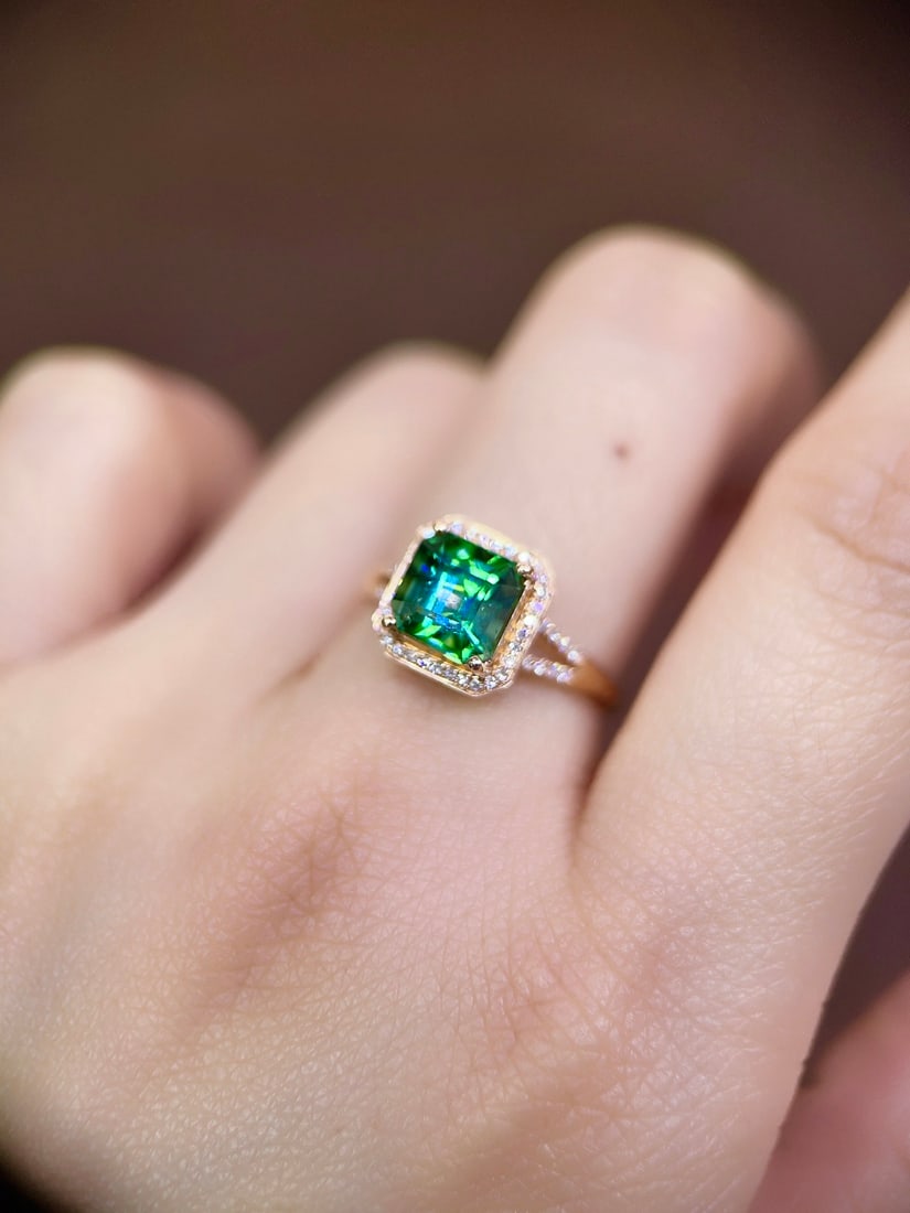 18K Gold Natural Tourmaline Ring - 6