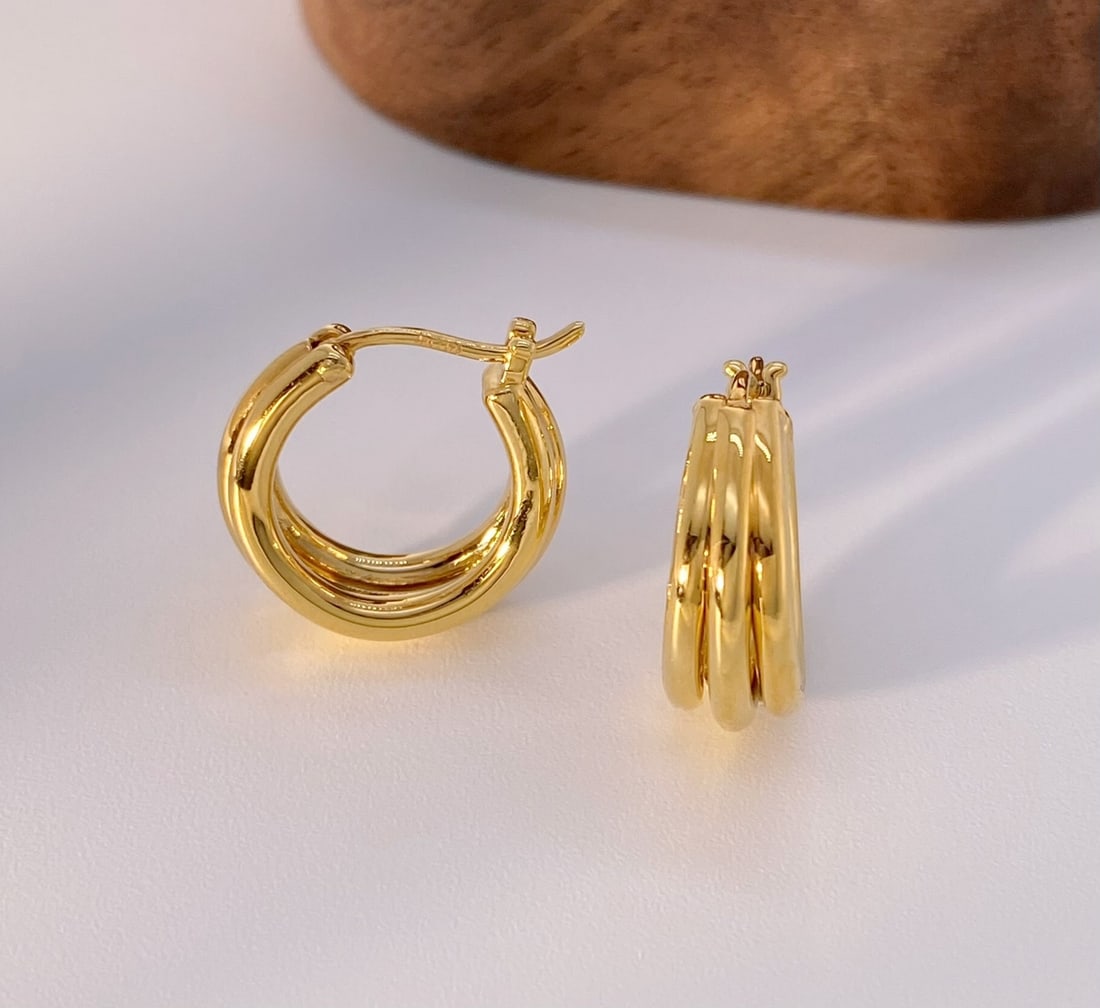 Mini Triple Tube Earrings - 2