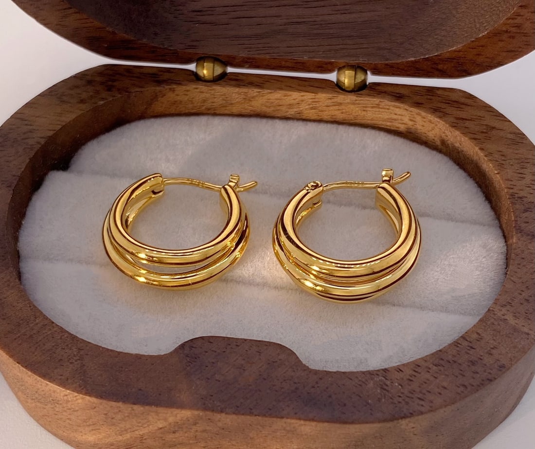 Mini Triple Tube Earrings - 4