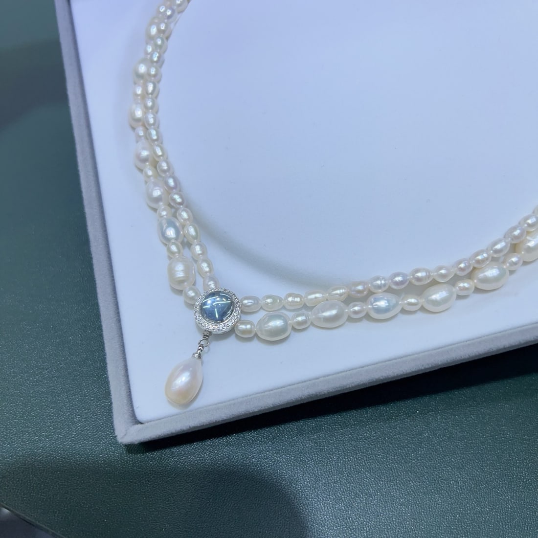 Natural white pearl double-layer necklace - 6