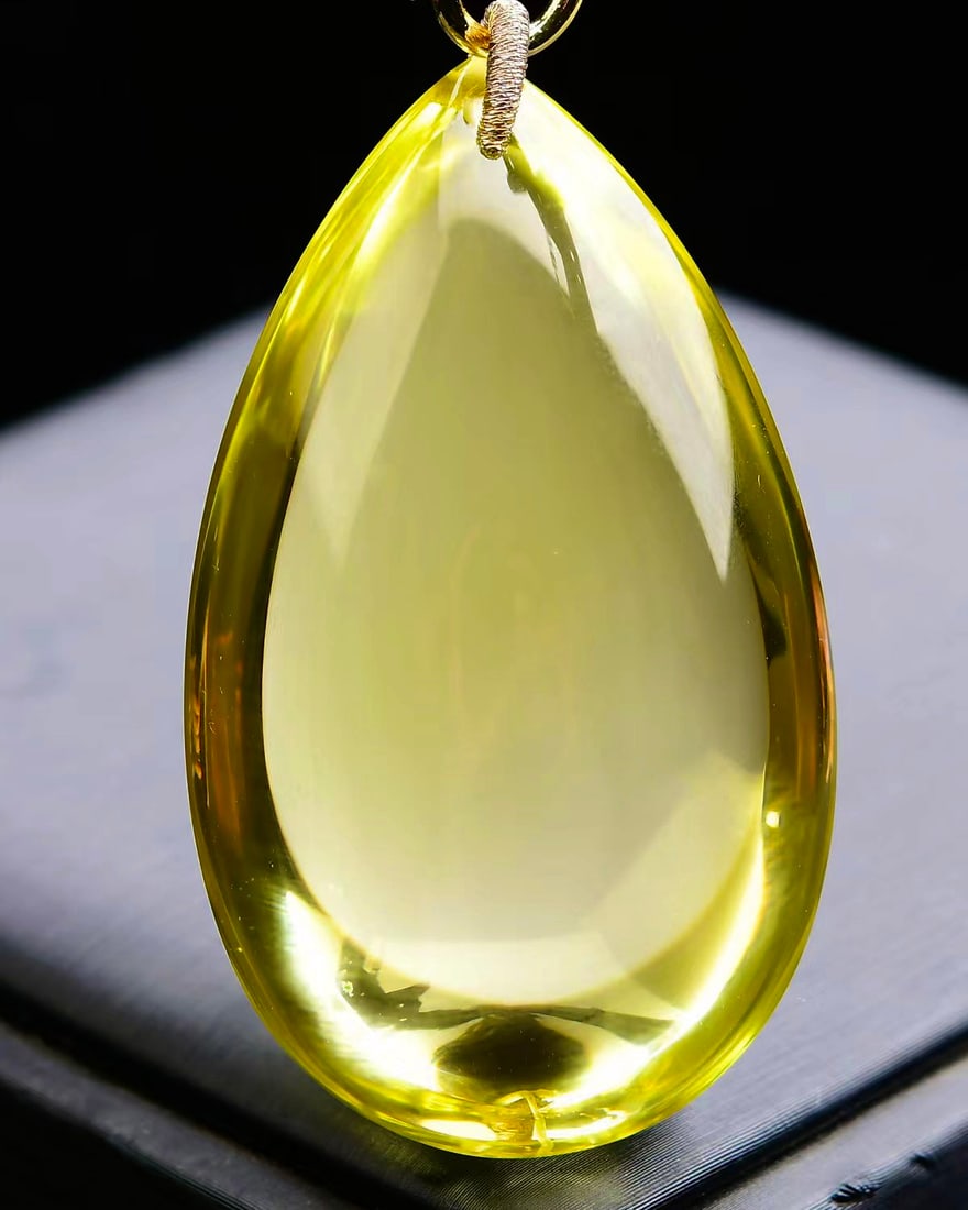 Natural citrine teardrop pendant - 2