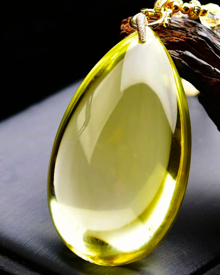 Natural citrine teardrop pendant - 4