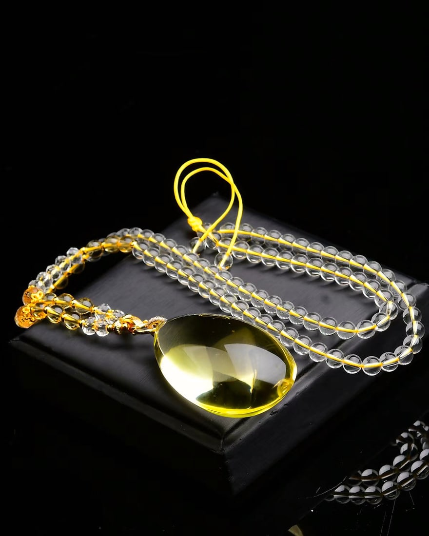 Natural citrine teardrop pendant - 5