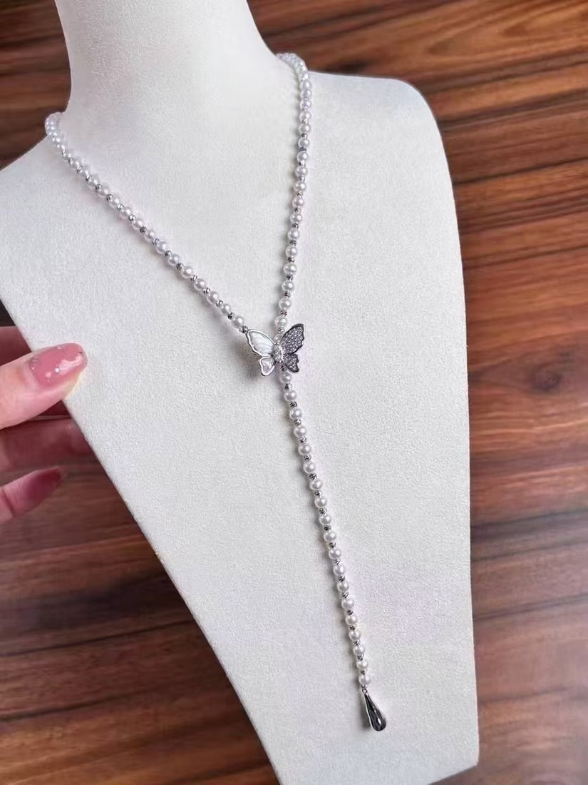 Butterfly Natural Freshwater Pearl Necklace - 3