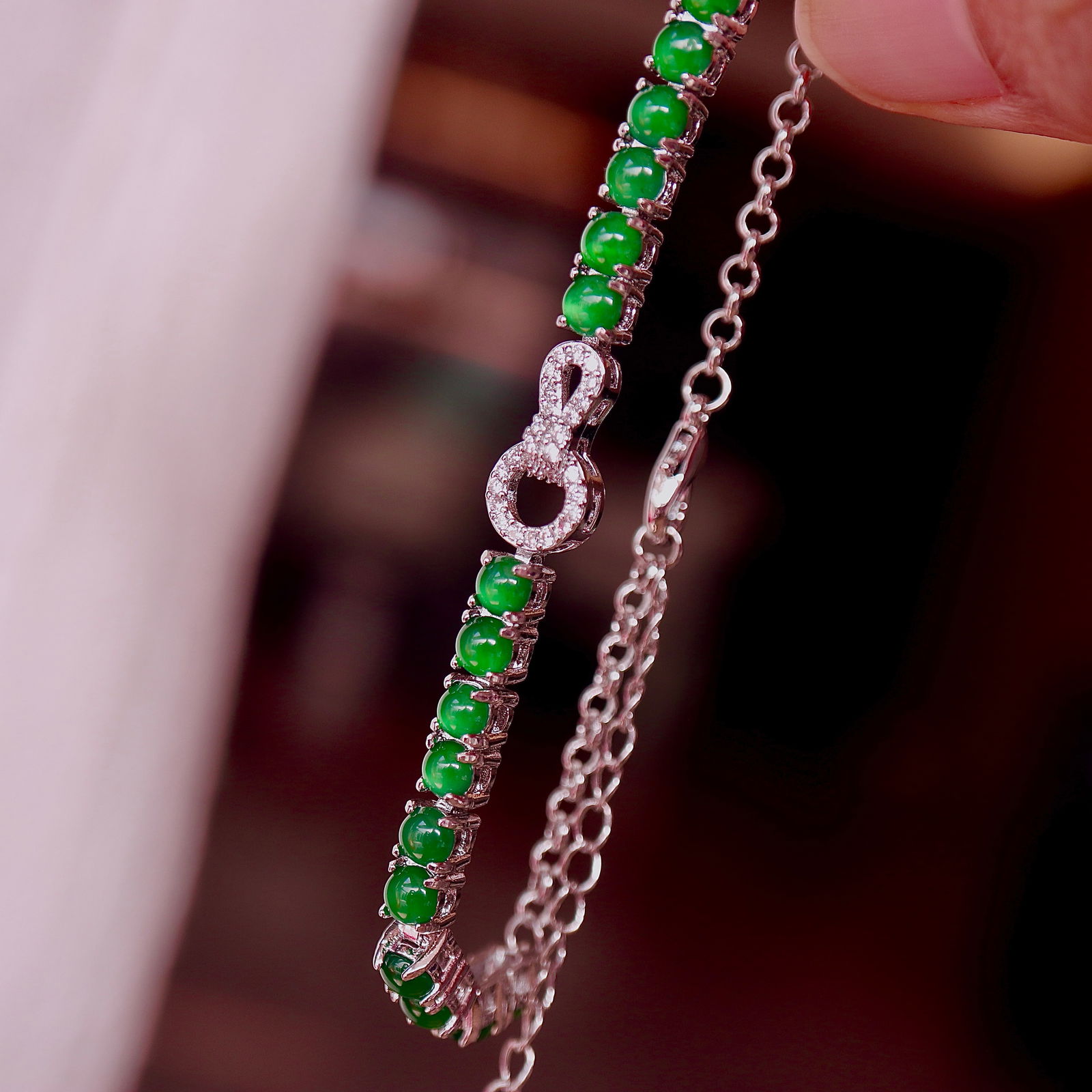 Natural jadeite bracelet - 9