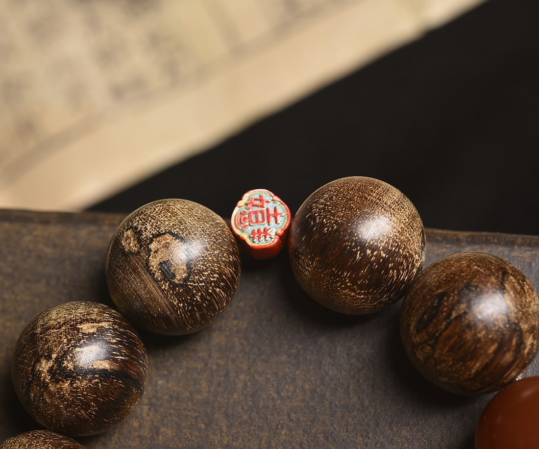 Agarwood Tiger Eye Maitreya Buddha Bracelet - 5